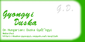 gyongyi duska business card